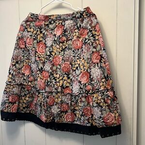 Handmade apron skirt medium to large floral roses